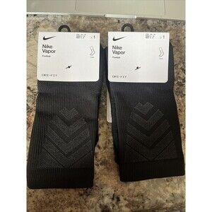 Nike Vapor Football Black Crew Socks Men's Shoe Size 6-8 M Ladies 6-10 Lot of 2